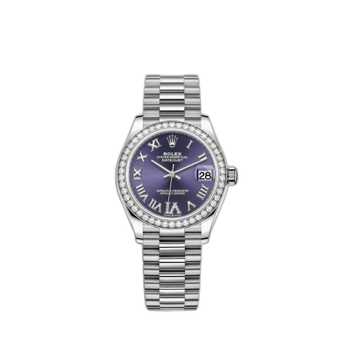 [278289rbr-0019] Datejust 31 White Gold Diamond / Aubergine - Roman