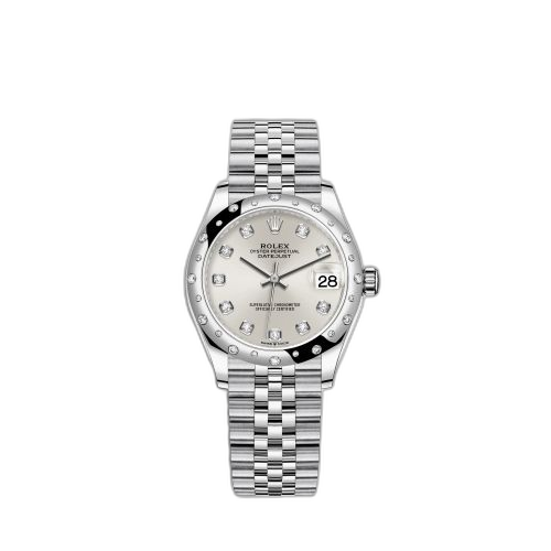 [278344RBR-0032] Datejust 31 Stainless Steel Domed Diamond / Jubilee / Silver - Diamond