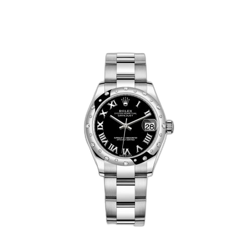 [278344rbr-0001] Datejust 31 Stainless Steel Domed Diamond / Oyster / Black - Roman