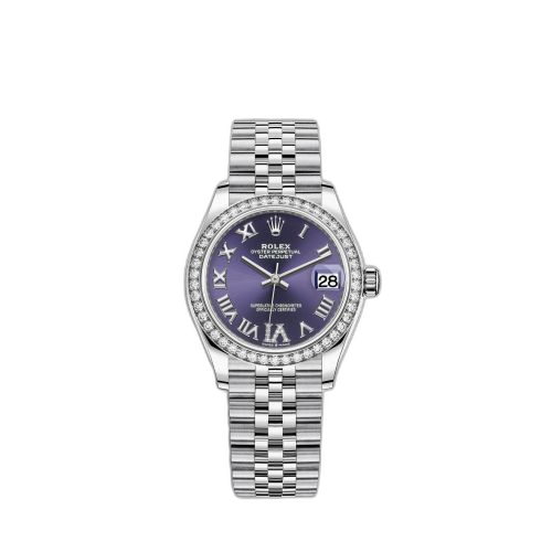 [278384rbr-0030] Datejust 31 Stainless Steel Diamond / Jubilee / Aubergine - Roman