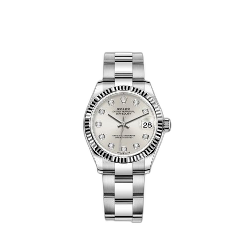 [278274-0029] Datejust 31 Stainless Steel Fluted / Oyster / Silver - Diamond