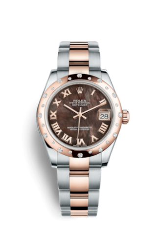[178341-0055] Datejust 31 Rolesor Everose Domed Diamond / Oyster / Black MOP Roman