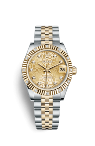 [178313-0030] Datejust 31 Rolesor Fluted Diamond / Jubilee / Champagne Computer