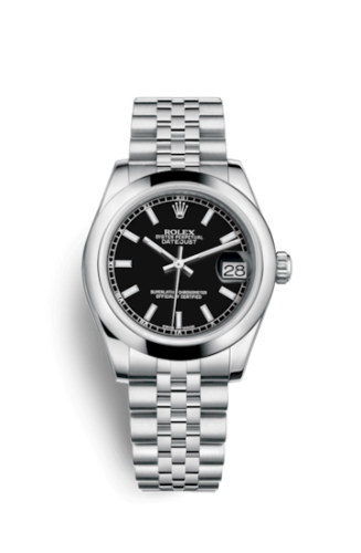 [178240-0016] Datejust 31 Stainless Steel Domed / Jubilee / Black
