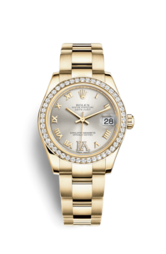 [178288-0067] Datejust 31 Yellow Gold Diamond / Oyster / Silver Roman