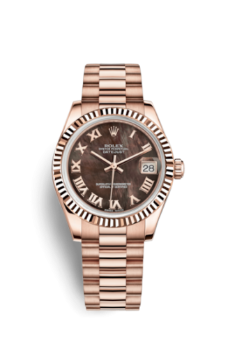 [178275f-0004] Datejust 31 Everose Fluted / President / Black MOP Roman