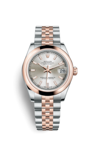 [178241-0037] Datejust 31 Rolesor Everose Domed / Jubilee / Silver