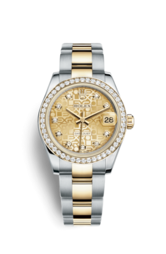 [178383-0014] Datejust 31 Rolesor Yellow Diamond / Oyster / Champagne Computer
