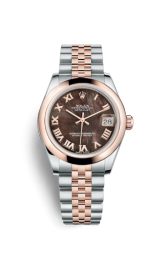 [178241-0047] Datejust 31 Rolesor Everose Domed / Jubilee / Black MOP Roman