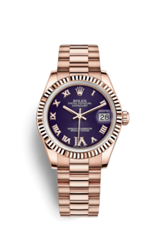 [178275f-0033] Datejust 31 Everose Fluted / President / Purple Roman