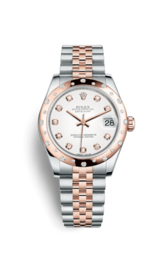 [178341-0044] Datejust 31 Rolesor Everose Domed Diamond / Jubilee / White Diamond