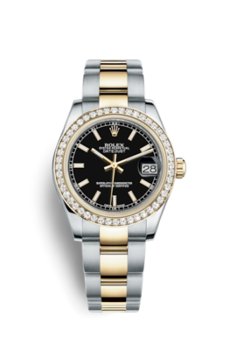 [178383-0051] Datejust 31 Rolesor Yellow Diamond / Oyster / Black