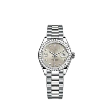 [279139RBR-0003] Lady-Datejust 28 White Gold - Diamond / President / Silver - Diamond