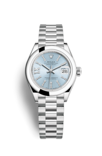 [279166-0002] Lady-Datejust 28 Platinum Domed / President / Ice Blue Diamond