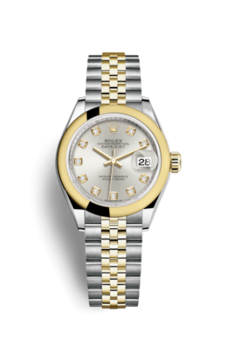 [279163-0007] Lady-Datejust 28 Rolesor Yellow Domed / Jubilee / Silver Diamond