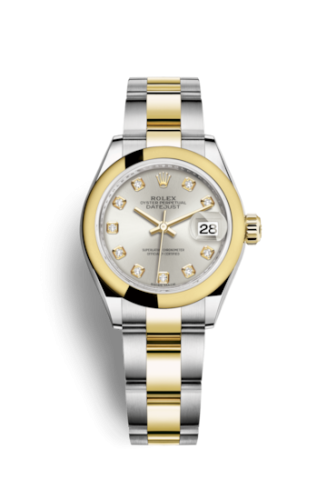 [279163-0008] Lady-Datejust 28 Rolesor Yellow Domed / Oyster / Silver Diamond