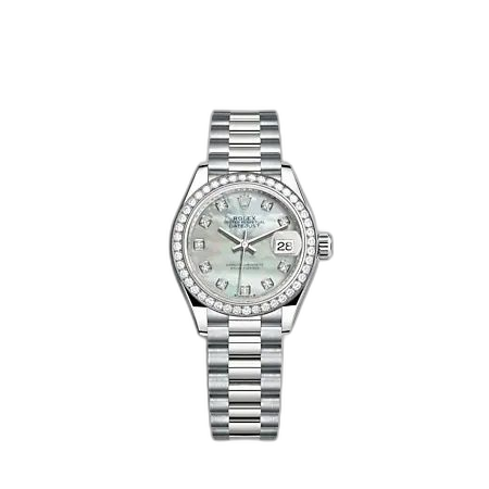 [279139RBR-0008] Lady-Datejust 28 White Gold - Diamond / President / MOP