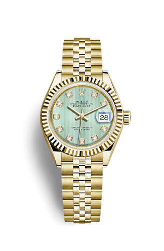 [279178-0028] Lady-Datejust 28 Yellow Gold Fluted / Jubilee / Green Diamond