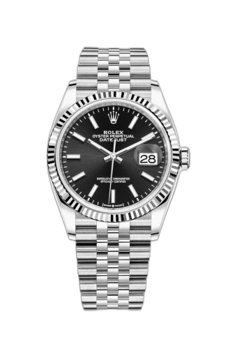 [126234-0015] Datejust 36 Stainless Steel / Fluted / Black / Jubilee