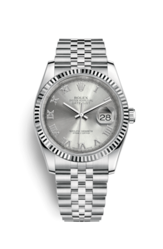 [116234-0081] Datejust 36 Stainless Steel Fluted / Jubilee / Rhodium Roman