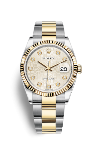[126233-0028] Datejust 36 Stainless Steel / Yellow Gold / Fluted / Silver Computer / Oyster