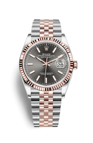 [126231-0013] Datejust 36 Stainless Steel / Everose / Fluted / Slate / Jubilee