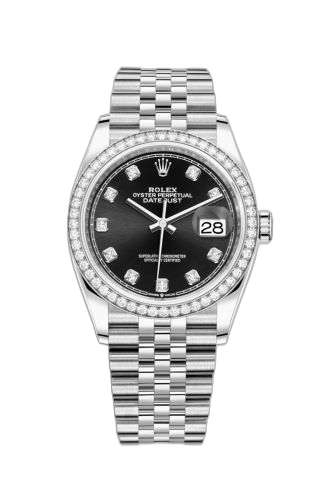 [126284RBR-0019] Datejust 36 Stainless Steel / Diamond / Black-Diamond / Jubilee