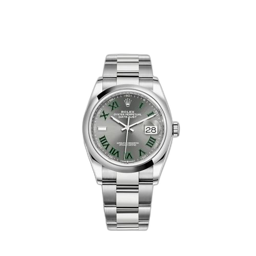 [126200-0018] Datejust 36 Stainless Steel / Domed / Slate - Roman / Oyster