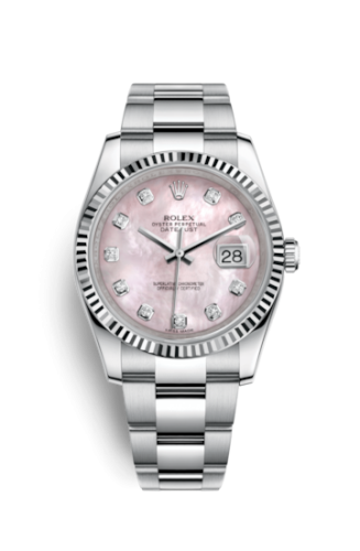 [116234-0150] Datejust 36 Stainless Steel Fluted / Oyster / Pink MOP