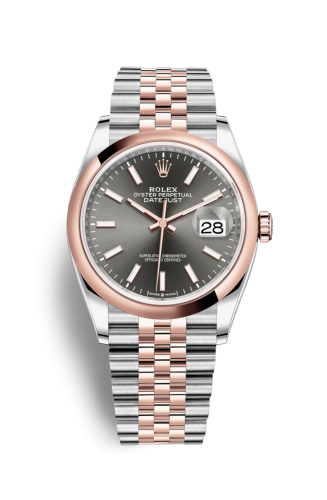 [126201-0013] Datejust 36 Stainless Steel / Everose / Smooth / Slate / Jubilee