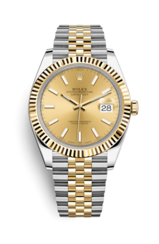 [126333-0010] Datejust 41 Rolesor Yellow Fluted / Jubilee / Champagne
