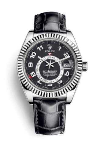 [326139-0003] Sky-Dweller White Gold / Black / Alligator