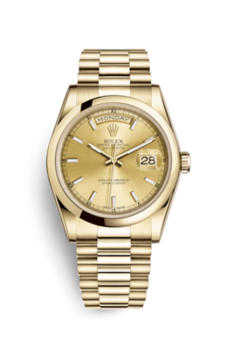 [118208-0062] Day-Date 36 Yellow Gold Domed / President / Champagne
