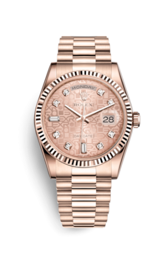 [118235f-0006] Day-Date 36 Everose Fluted / President / Pink Computer