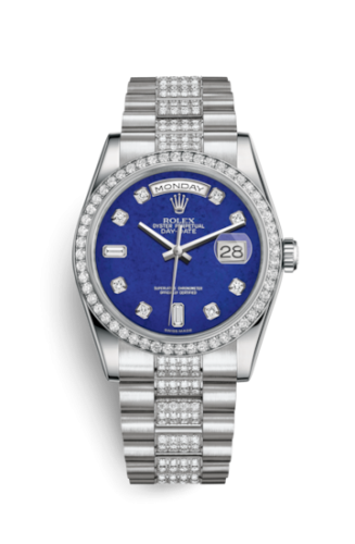 [118346-0089] Day-Date 36 Platinum Diamonds / President Diamond / Lapis