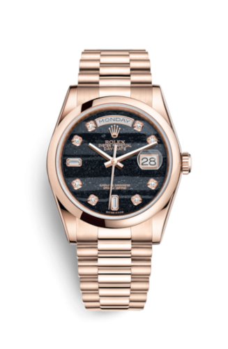 [118205f-0117] Day-Date 36 Everose Domed / President / Ferrite