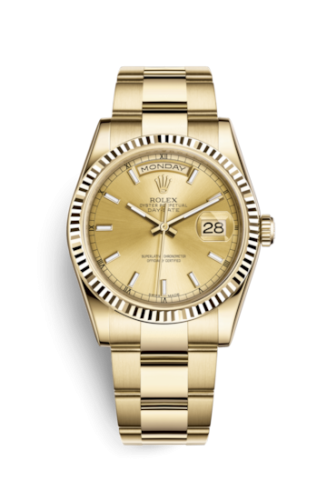 [118238-0110] Day-Date 36 Yellow Gold Fluted / Oyster / Champagne