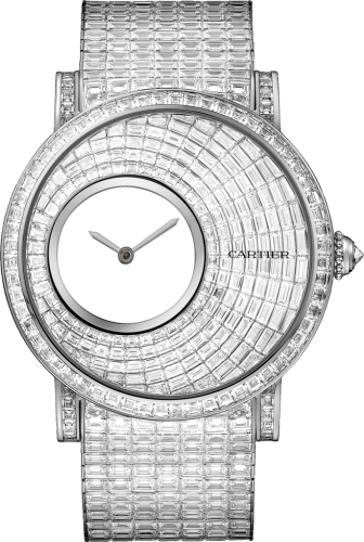 [HPI00890] Rotonde de Cartier Mysterious Hour White Gold / Baguette
