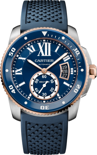 [W2CA0009] Calibre de Cartier Diver Stainless Steel / Pink Gold / Blue / Rubber