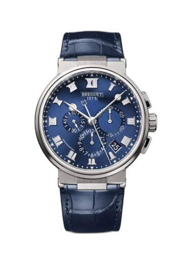 [5527TI/Y1/9WV] Marine Chronograph 5527 Titanium / Blue / Alligator