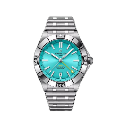 [A32398A21L1A1] Chronomat 40 GMT Stainless Steel / Turquoise / Hong Kong