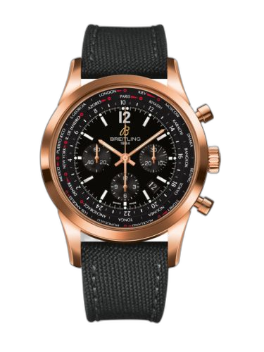 [RB0510U5.BC39.100W] Transocean Chronograph Unitime Pilot Red Gold / Black / Military