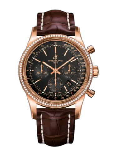 [RB015253.BB16.739P] Transocean Chronograph Red Gold / Diamond / Black / Croco