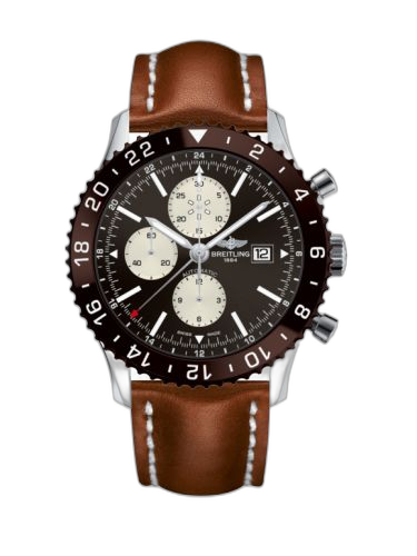 [Y2431033.Q621.439X] Chronoliner Stainless Steel / Bronze / Calf