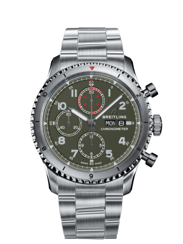 [A133161A1L1A1 (aka: A133161A.L539.189A)] Aviator 8 Chronograph 43 Stainless Steel / Curtiss Warhawk / Bracelet