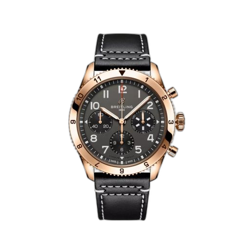[R233801A1B1X1] Classic AVI Chronograph P-51 Mustang Red Gold
