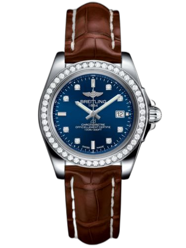 [A7133053/C966/778P/A14BA.1] Galactic 32 Sleek Edition Stainless Steel / Diamond / Horizon Blue Diamond / Croco