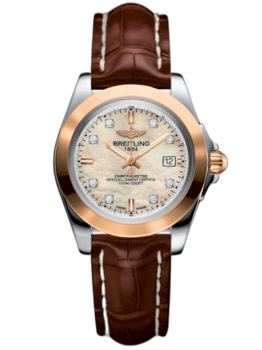[C7133012/A803/778P/A14BA.1] Galactic 32 Sleek Edition Stainless Steel / Rose Gold / Pearl Diamond / Croco