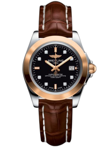 [C7133012/BF64/778P/A14BA.1] Galactic 32 Sleek Edition Stainless Steel / Rose Gold / Trophy Black Diamond / Croco