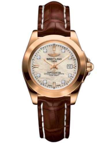 [H7133012.A803.778P] Galactic 32 Sleek Edition Rose Gold / Pearl Diamond / Croco